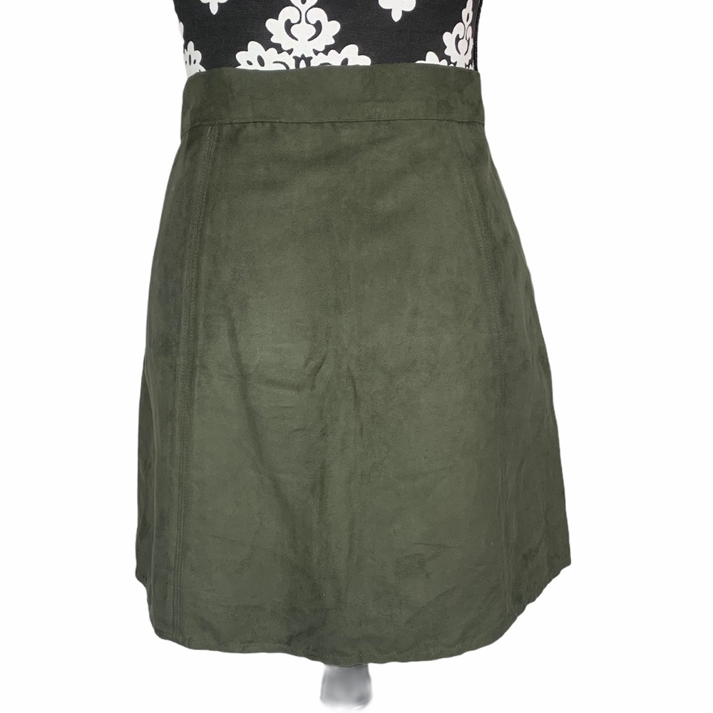 🍀AKIRA Skirt Button Down Faux Suede High Waisted - Picture 6 of 10